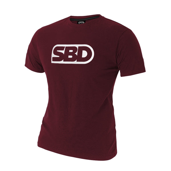 SBD T-Shirt - Burgundy With White (Phoenix Range)
