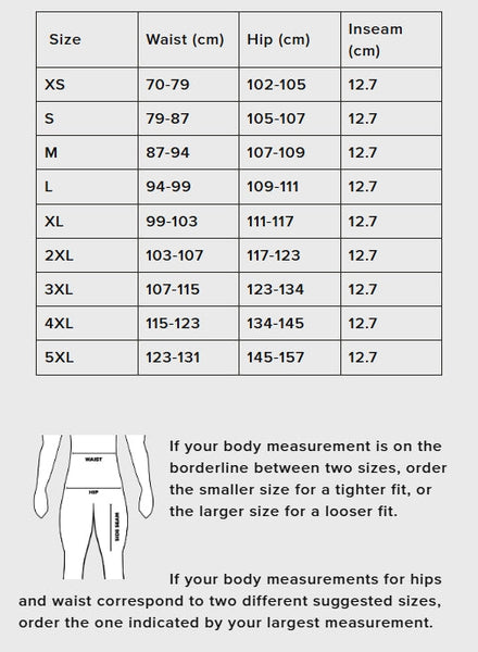 SBD Malaysia SBD Training Shorts Men's Sizing Guide