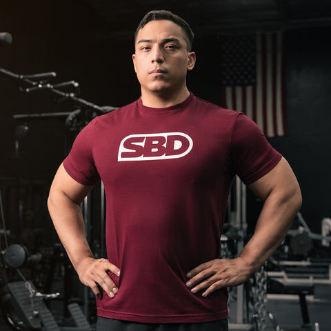 SBD T-Shirt - Burgundy With White (2021 Phoenix Range)