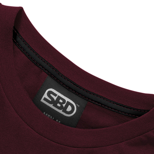 SBD T-Shirt - Burgundy With White (2021 Phoenix Range)